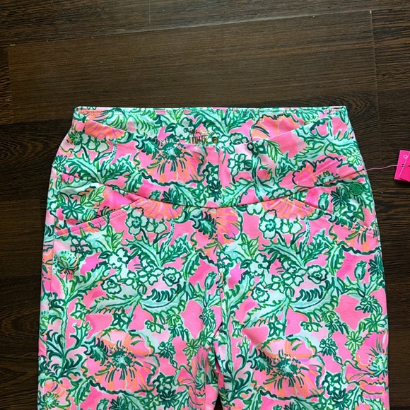 Lilly Pulitzer Luxletic Corso Crop Pant Soleil Pink Perfect Poppy Golf 2 - Picture 3 of 5